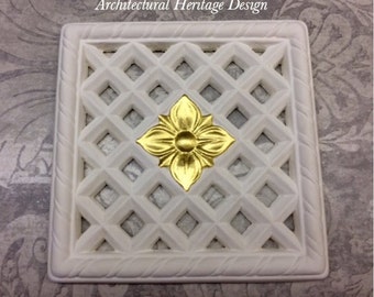 Victorian plaster air vent Cover(gilded in 24ct Gold Leaf)W215mm X H215mm