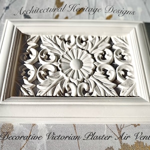 Decorative Handmade Victorian Plaster Air Vent Cover - 303mm x 214mm (mesh Included)