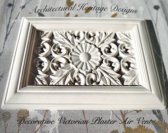 Decorative Handmade Victorian Plaster Air Vent Cover - 303mm x 214mm (mesh Included)