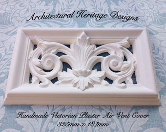 Handmade Victorian Plaster Air Vent Cover - 325mm x 187mm(Mesh Included )