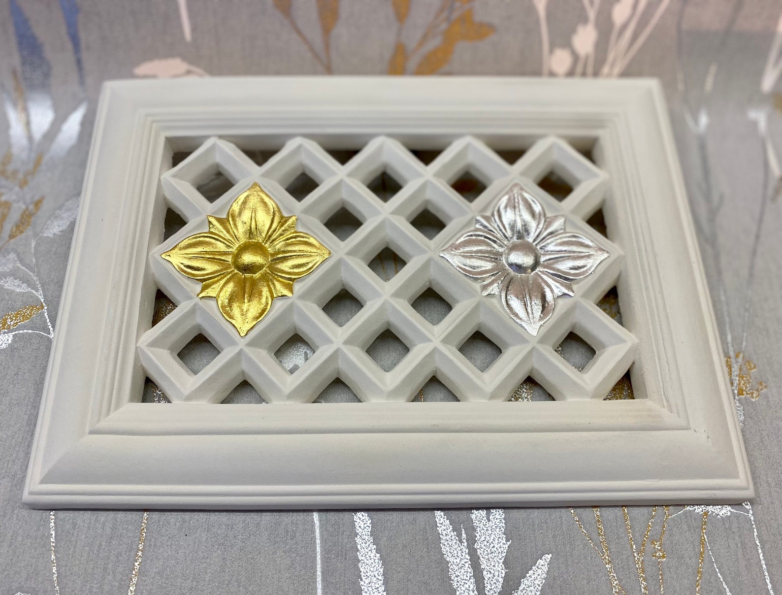 Decorative Handmade Victorian Plaster Air Vent Cover Gilded Etsy UK