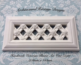 Decorative Victorian Plaster Air Vent Cover - 304mm x 145mm (Mesh Included)LE