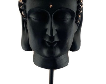 Thai Buddha Head Gilded In Copper Leaf