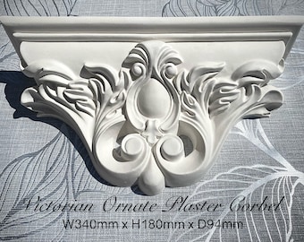 2 x Ornate Victorian plaster Corbel W340mm x H180mm x D94