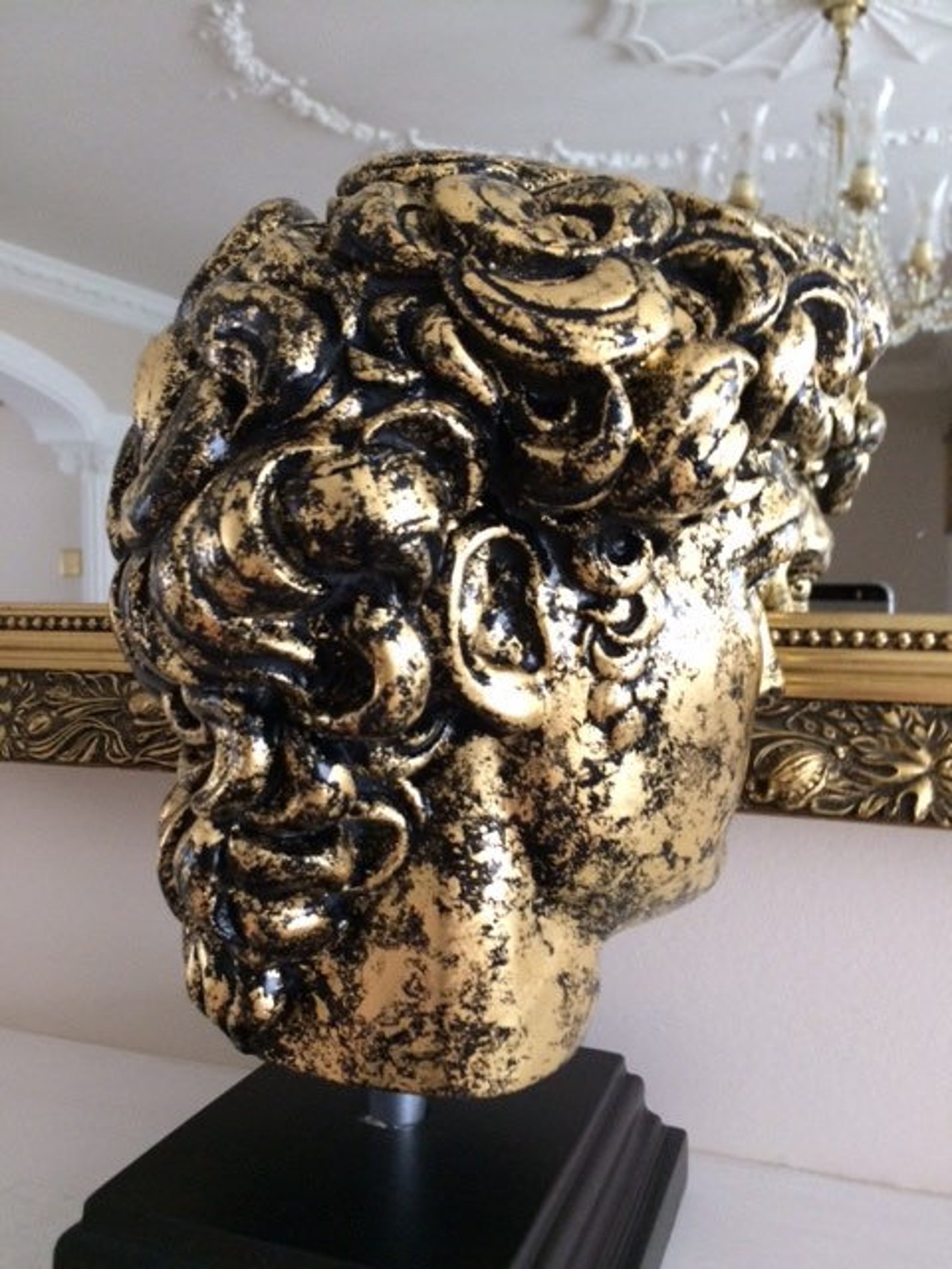 Michelangelo's 'DAVID' bust Sculpture Gilded in Etsy