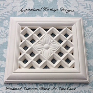 Decorative Handmade Victorian Plaster Air Vent Cover 240mm x 214mm (Mesh Included )