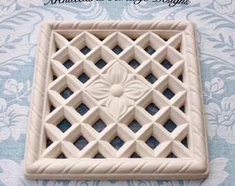 Victorian Plaster Air Vent Cover - 215mm x 215mm (Mesh Included)
