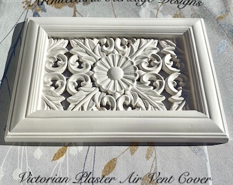 Decorative Handmade Victorian Plaster Air Vent Cover - 303mm x 214mm (mesh Included)