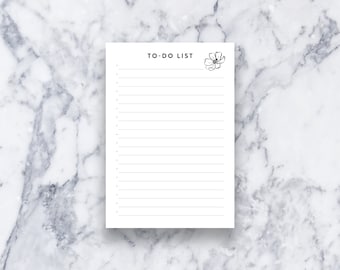 To-do List Lined Notepad. To-do Notepad. Floral Notepad. Modern Notepad. Writing Pad. Minimalist. Stationery.