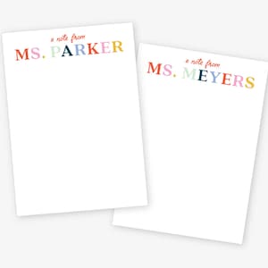 Personalized Teacher Notepad, Teacher Notepad, Teacher Gift, Custom Teacher Notepad, Back to School Notepad, Custom Stationery