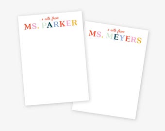 Personalized Teacher Notepad, Teacher Notepad, Teacher Gift, Custom Teacher Notepad, Back to School Notepad, Custom Stationery