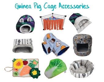 Guinea Pig Accessories- Tunnel - Forest - Snuggle Sack - Hidey Hut - Stay Open Pillow - Bed - Cuddle Cup - Pod - Forage Mat - Fleece