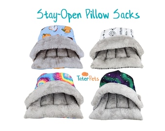 Stay Open Pillow Snuggle Sack for Guinea Pigs, Hedgehogs, Ferrets, and other Small Pets!