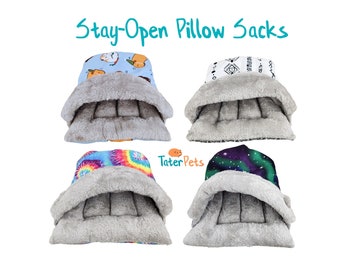 Stay Open Pillow Snuggle Sack for Guinea Pigs, Hedgehogs, Ferrets, and other Small Pets!