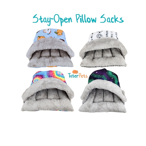 Stay Open Pillow Snuggle Sack for Guinea Pigs, Hedgehogs, Ferrets, and other Small Pets!