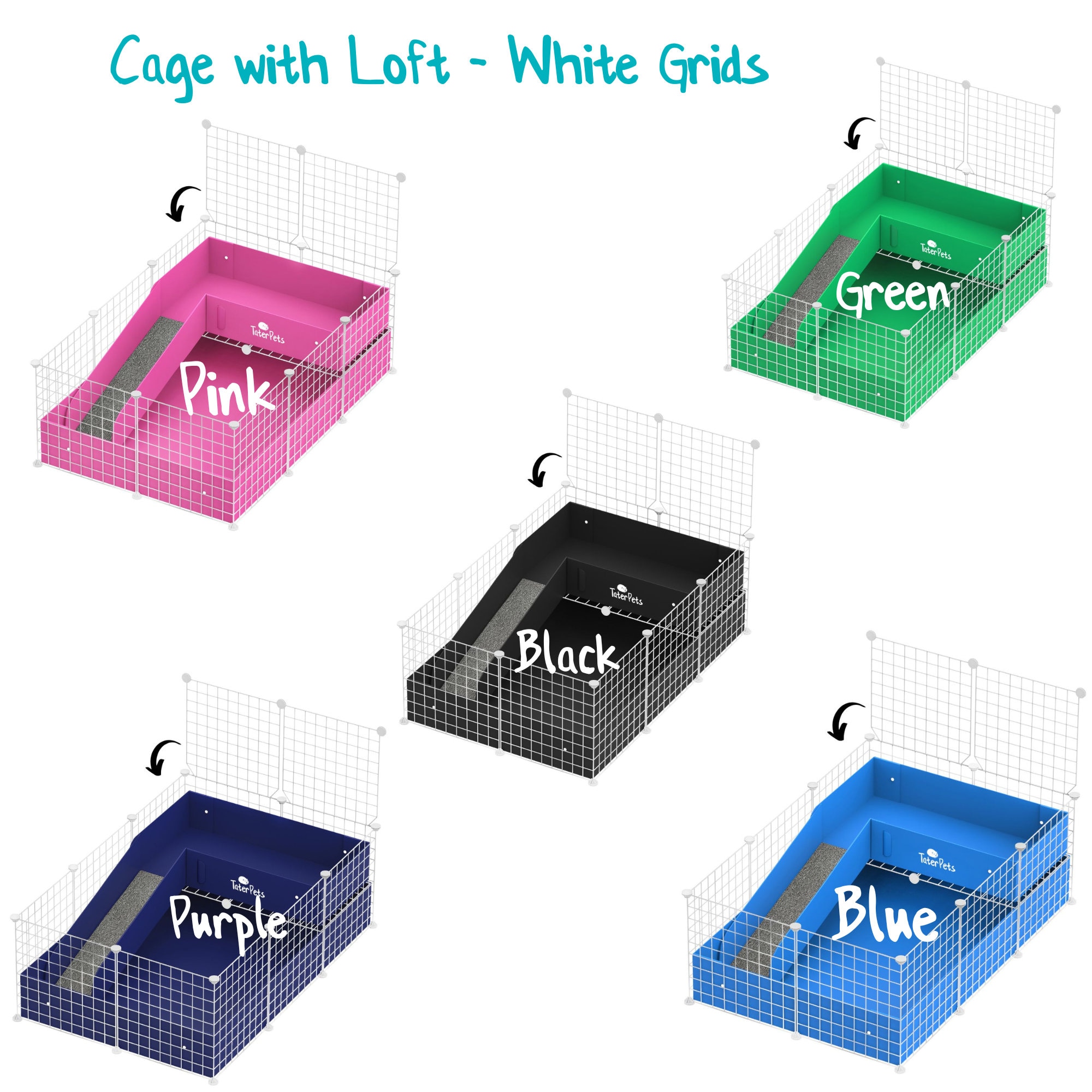 Guinea Pig 2x3 Panel C&C Cage - Complete Cage Kit With Grids, Pre