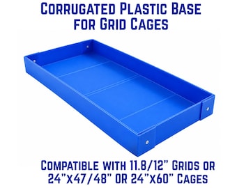 Corrugated Plastic Base compatible with 11.8"/12" grids - Fits 2x4 or 2x5 Grid Cages or Midwest Guinea Pig Cage
