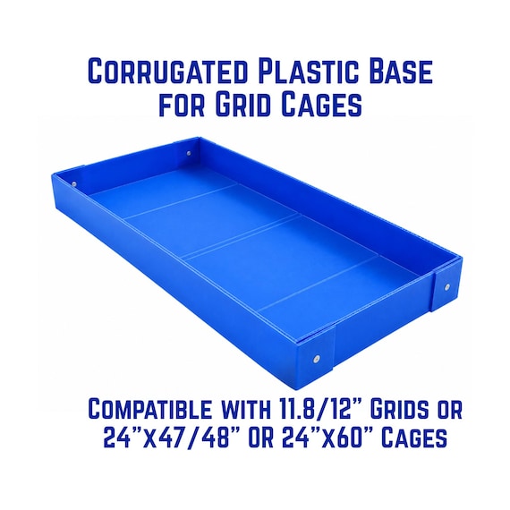 Corrugated Plastic Base compatible with 11.8"/12" grids - Fits 2x4 or 2x5 Grid Cages or Midwest Guinea Pig Cage