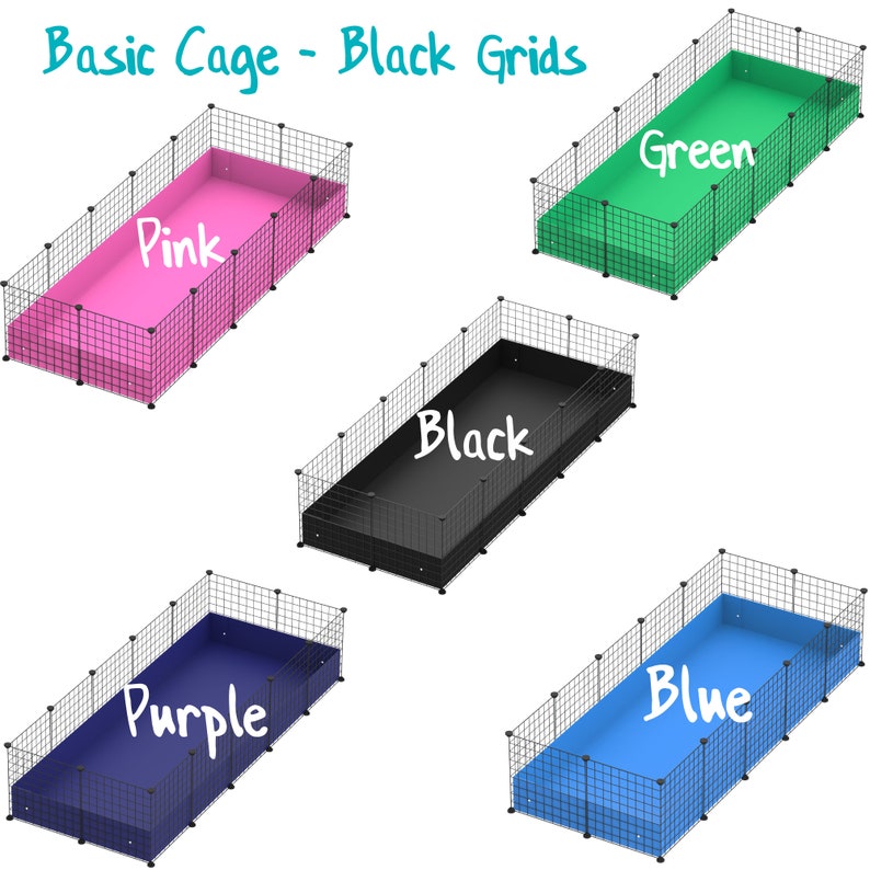 Guinea Pig 2x5 Panel C&C Cage Complete Cage Kit with Grids, Pre Scored Coroplast, and Connectors For Guinea Pigs, Hedgehogs, and Tortoise image 3