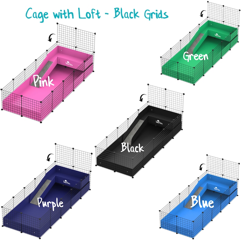 Guinea Pig 2x5 Panel C&C Cage Complete Cage Kit with Grids, Pre Scored Coroplast, and Connectors For Guinea Pigs, Hedgehogs, and Tortoise image 7