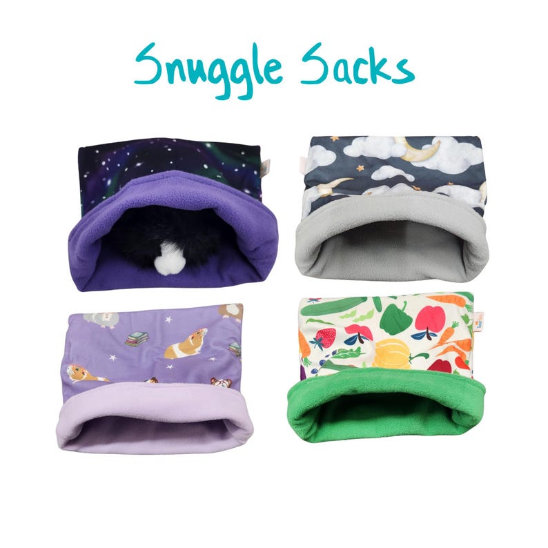 Guinea Pig Fleece Snuggle Sack - Cuddle Sack - Sleep Sack - Burrow Bag image 1