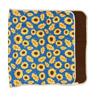 Fleece Cage Liner with Absorbent Layer - Guinea Pig Small Pet Bedding Sunflowers