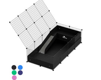 Guinea Pig 2x4 Panel C&C Cage - Complete Cage Kit with Grids, Pre Scored Coroplast, and Connectors -For Guinea Pigs, Hedgehogs, and Tortoise