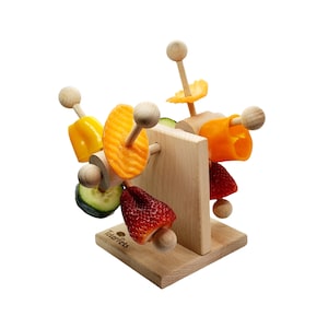 Two Turntable Enrichment Toy for guinea pigs, rats, birds, and other small pets - Attaches to cage or sits inside - All natural solid wood
