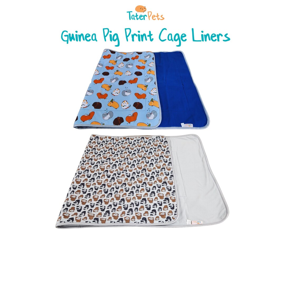 Fleece Cage Liners With Absorbent Layer for Guinea Pigs, Hedgehogs, and