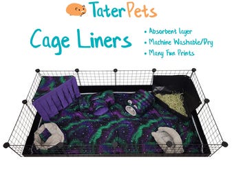 Fleece Cage Liner with Absorbent Layer - Guinea Pig Small Pet Bedding