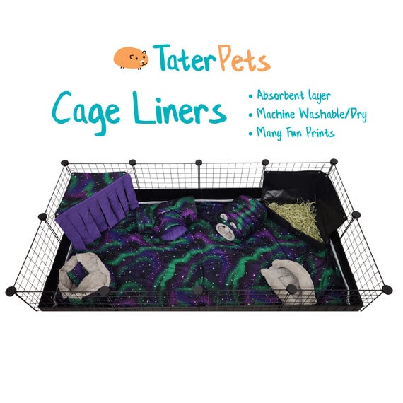 Fleece Cage Liner with Absorbent Layer - Guinea Pig Small Pet Bedding