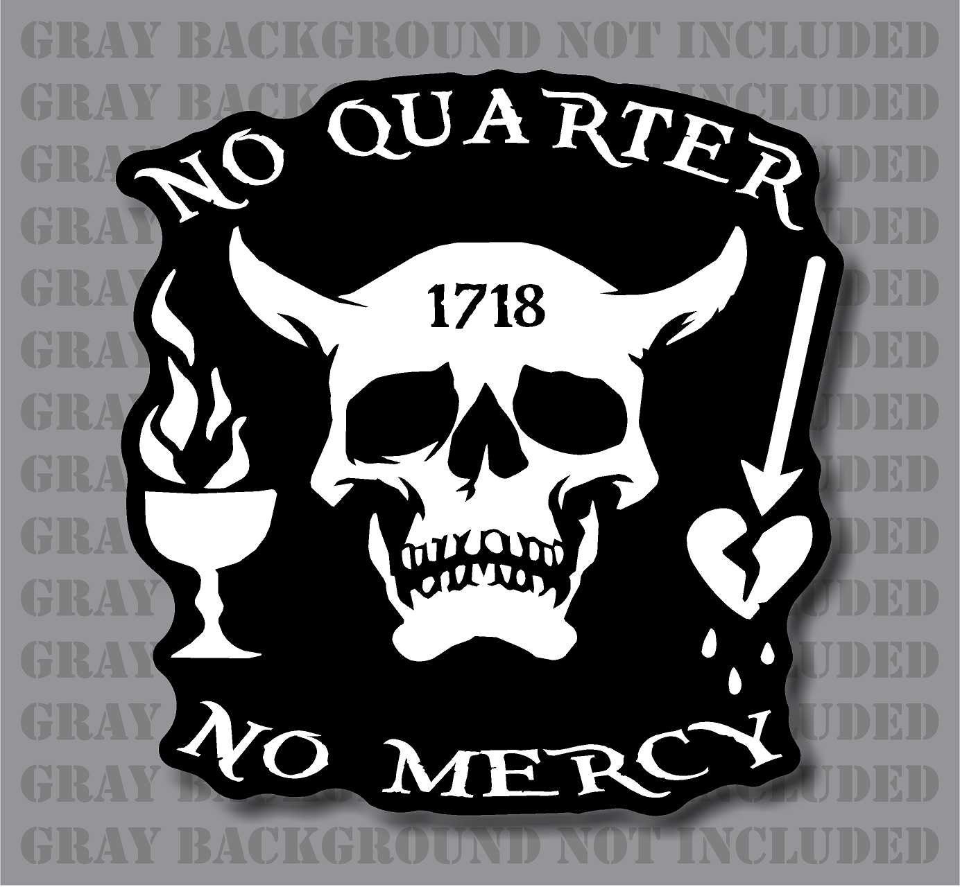 NonReflective or Reflective Blackbeard No Quarter 1718 Pirate | Etsy