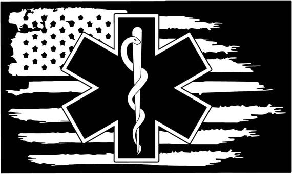 American flag EMS Star of Life EMT Paramedic medic vinyl | Etsy