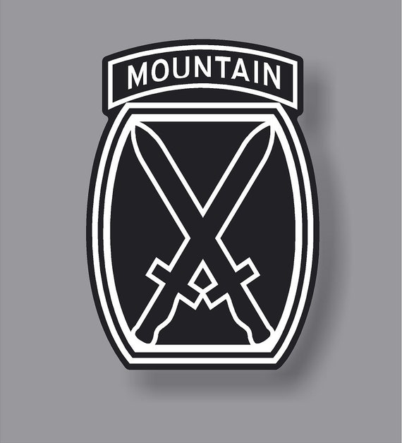 10th Mountain Division Army American Veteran Flag sticker decal