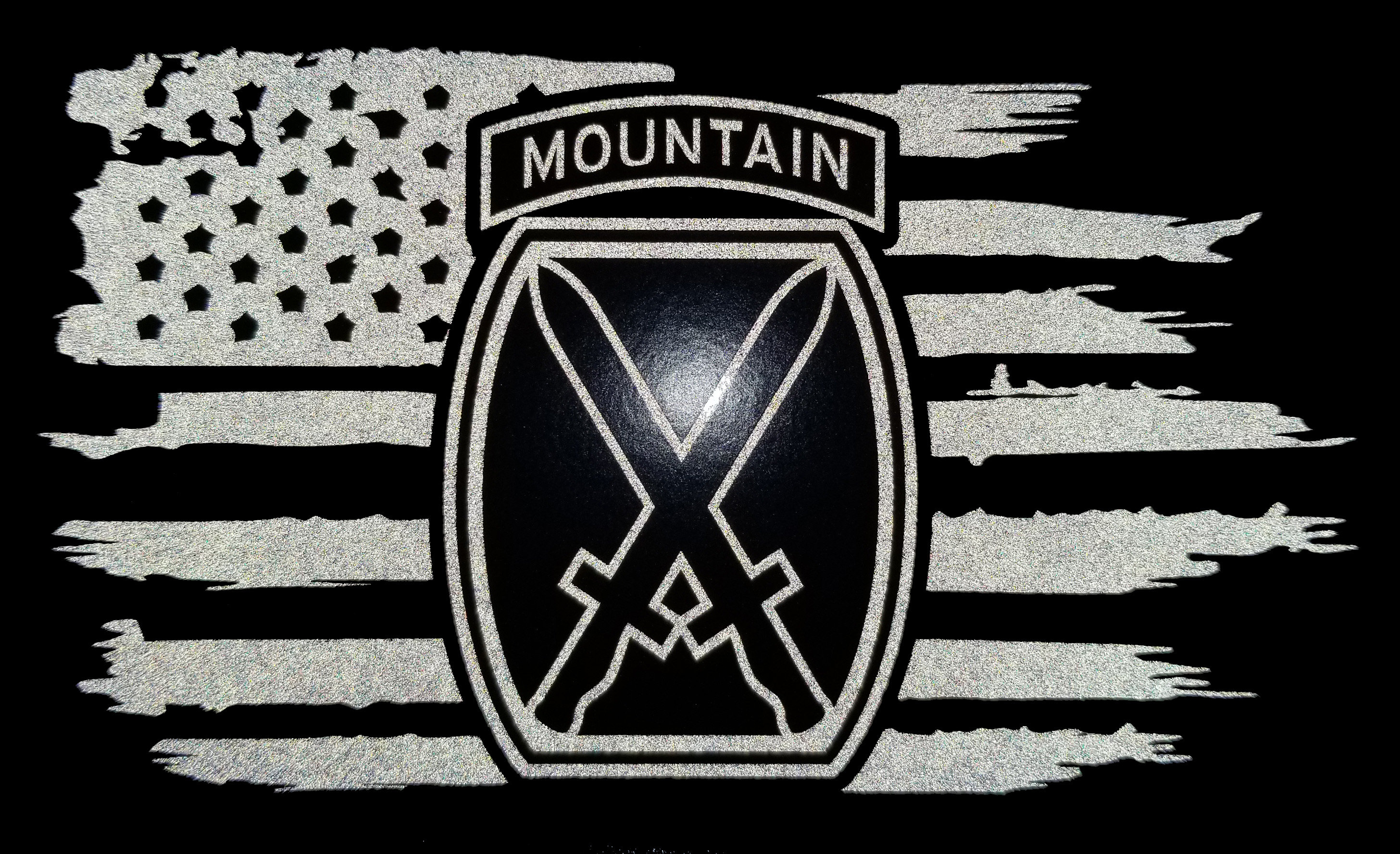 Reflective American Flag 10th Mountain Division US Army USA | Etsy