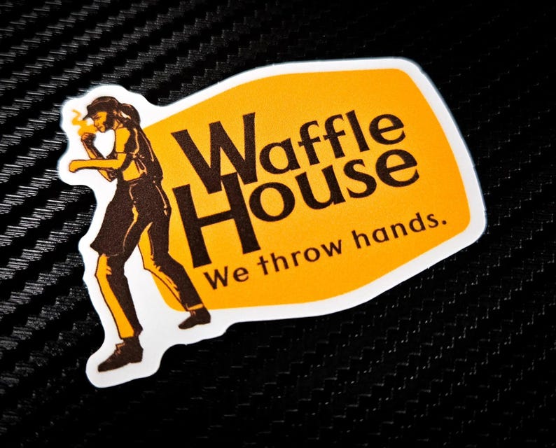 Wafflehouse We Throw Hands 2 pack (1.5"x 2.5") image 1