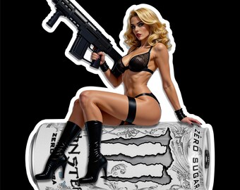 Tactical Blonde Monster (two decals 2.5") Sticker