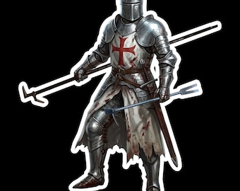 Knight with a Hook (two decals 2.5") Stickers