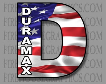 Duramax Chevy Turbo Diesel D American flag Window sticker decal