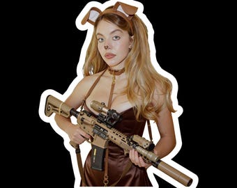 Tactical Brown Pup Sidney (two decals 3") Sticker
