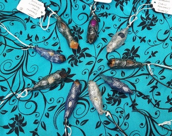 Handmade Dragon Claw Pendants with Crystal's and Thong cord, each one comes with organza pouch. Citrine/ Quartz and Aqua Aura