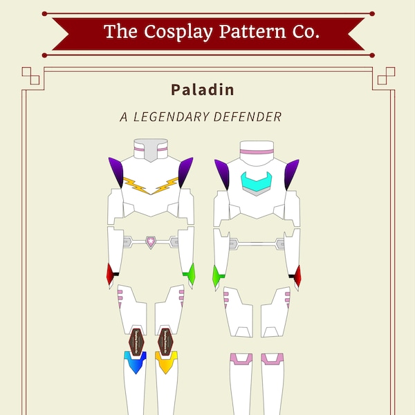Paladin Armor PDF Cosplay Pattern from Legendary Defenders | Multi Size Pack  |  INSTANT Download Pdf | Print at Home