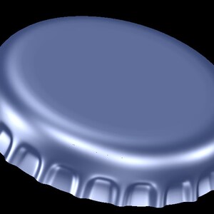 Puede incluir: Un tap&oacute;n de botella plateado con un borde texturizado.