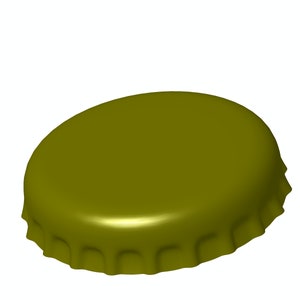 Puede incluir: Un tap&oacute;n de botella de color dorado con un borde acanalado.