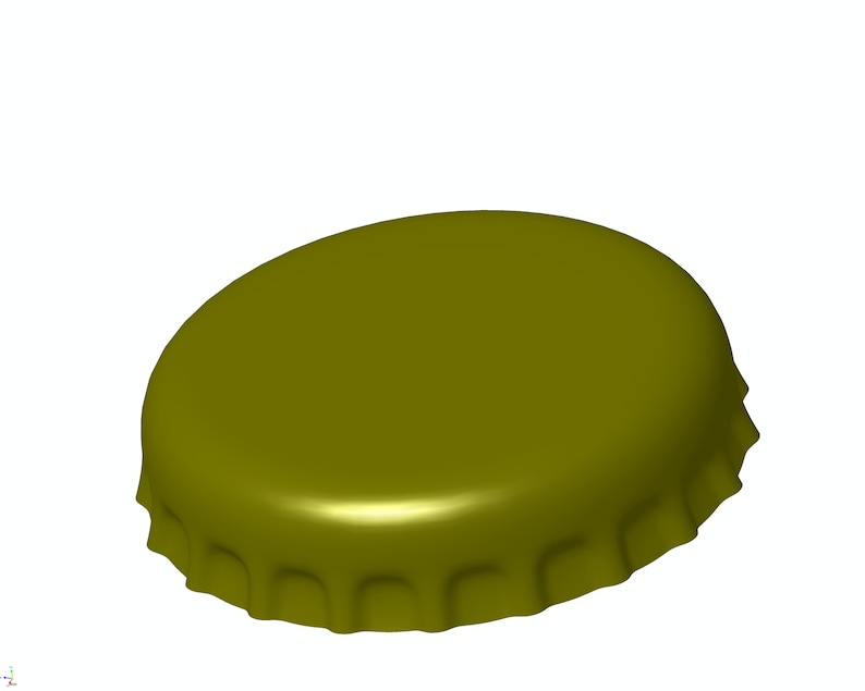 Puede incluir: Un tap&oacute;n de botella de color dorado con un borde acanalado.