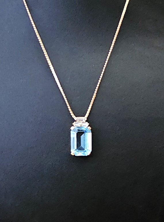 Vintage 1990's Christian Dior Blue Crystal Pendant