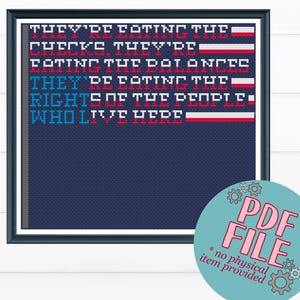 DEVORANDO A DEMOCRACIA - Padrão de ponto cruz em PDF (download digital) — Padrão de ponto cruz político