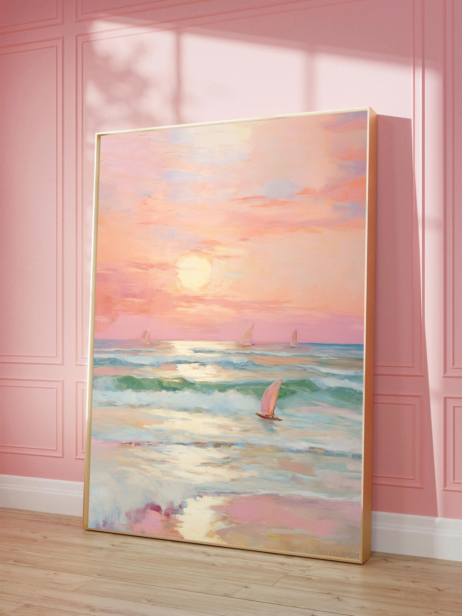 Panama City Beach Pink Sky Sunset Aesthetic, image size:1588x2117