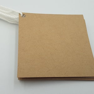 Tag quadrati, 50 tag, stringa inclusa, Tag quadrati vuoti, Etichette di partito preferite, Etichette preferite, Etichette, Tag Kraft, Tag Marrone, Tag quadrati Kraft