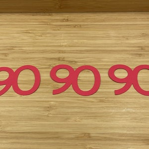 Découpes numéro 90, 25 pièces, Découpes numéro 90, Découpes numéro, Découpes numéro, Déco 90e anniversaire, Décorations d'anniversaire, Quatre-vingt-dix découpes